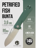 Нож Petrified Fish Bunta, D2 Satin, G10 Green Handle, PF868GR Нож Petrified Fish Bunta, D2 Satin, G10 Green Handle, PF868GR
